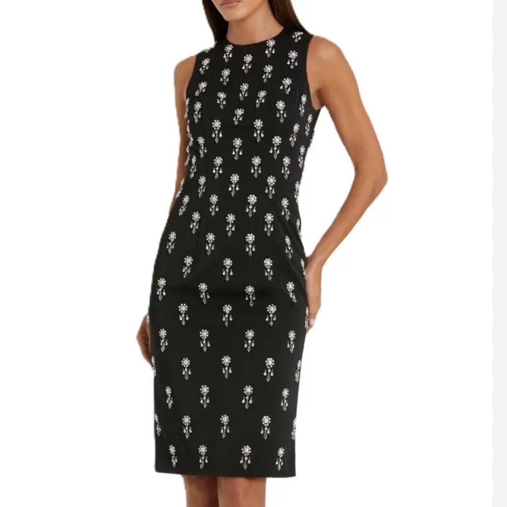 Mac Duggal Embellished Sleeveless Fitted Cocktail Dress Size 2 NWT Black